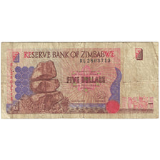 Banknot, Zimbabwe, 5 Dollars, 1997, KM:5b, VG(8-10)