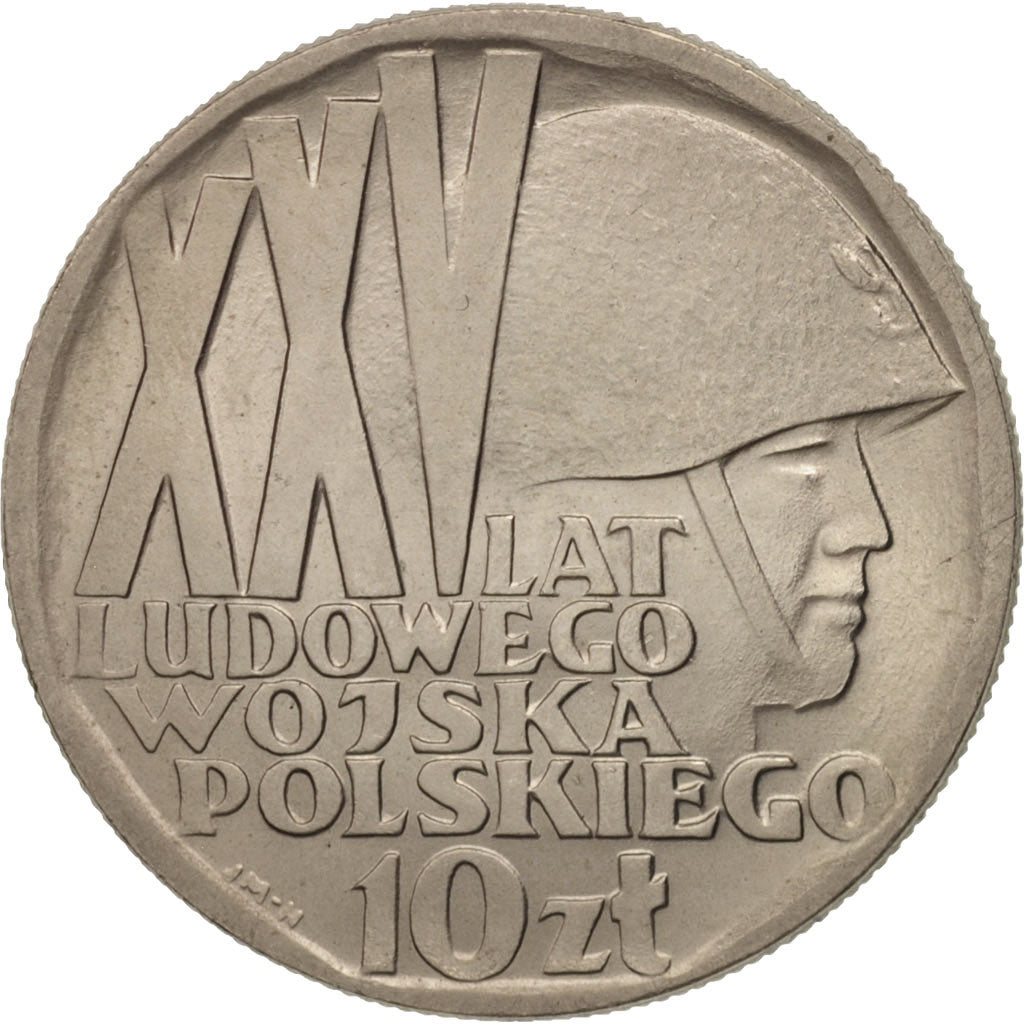 Poland, 10 Zlotych, 1968, Warsaw, AU(55-58), Copper-nickel, KM:60