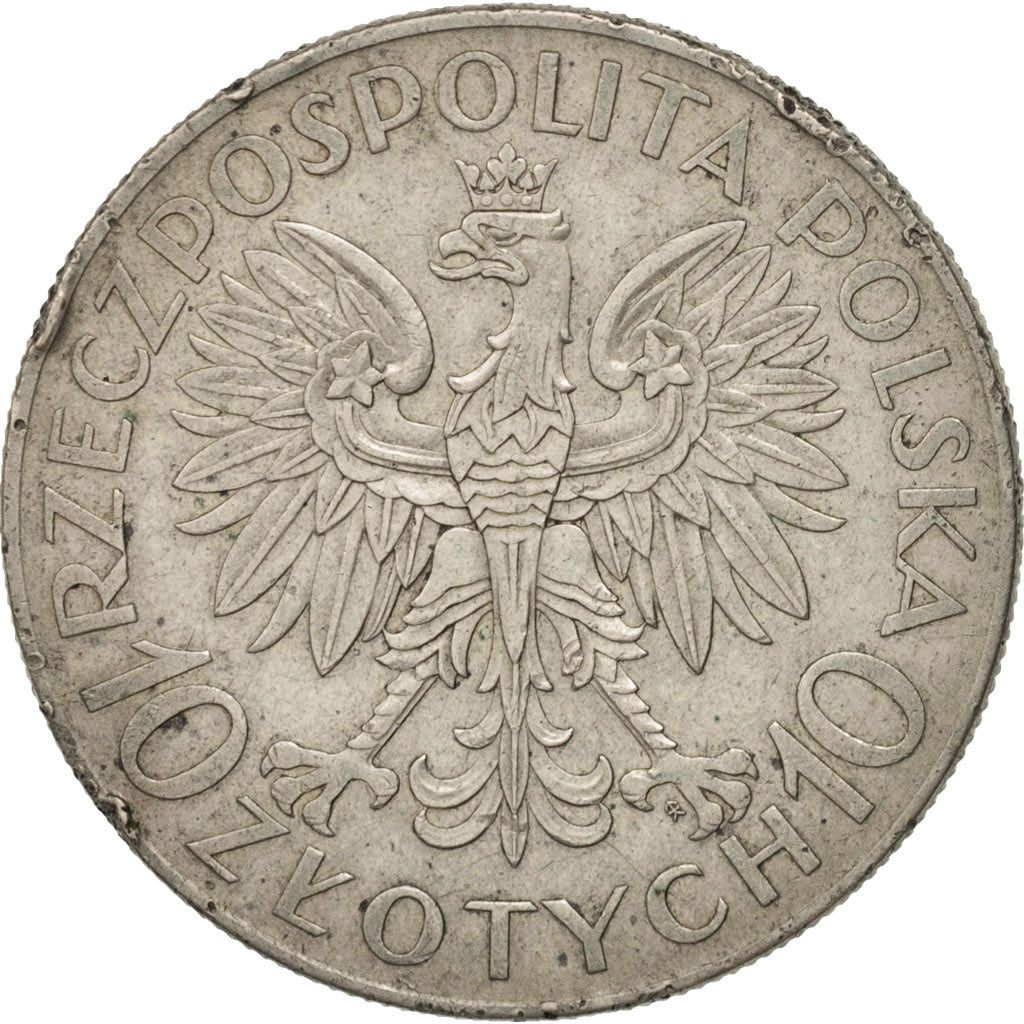 Poland, 10 Zlotych, 1933, Warsaw, EF(40-45), Silver, KM:23