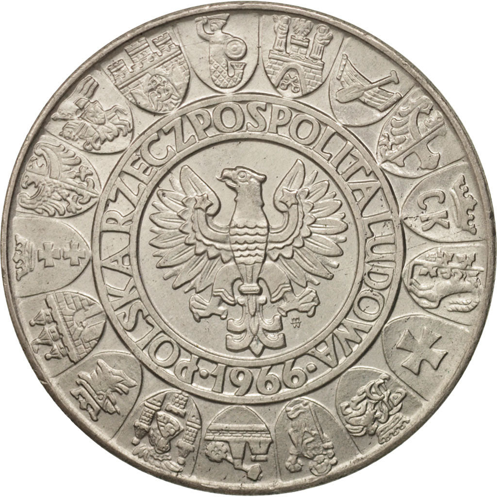 Poland, 100 Zlotych, 1966, Warsaw, AU(55-58), Silver, KM:57