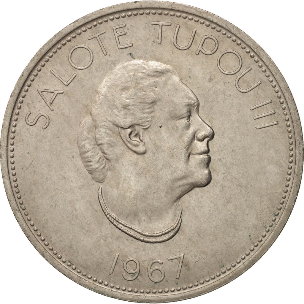 Tonga, King Taufa'ahau Tupou IV, Pa'anga, 1967, SUP, Copper-nickel, KM:11