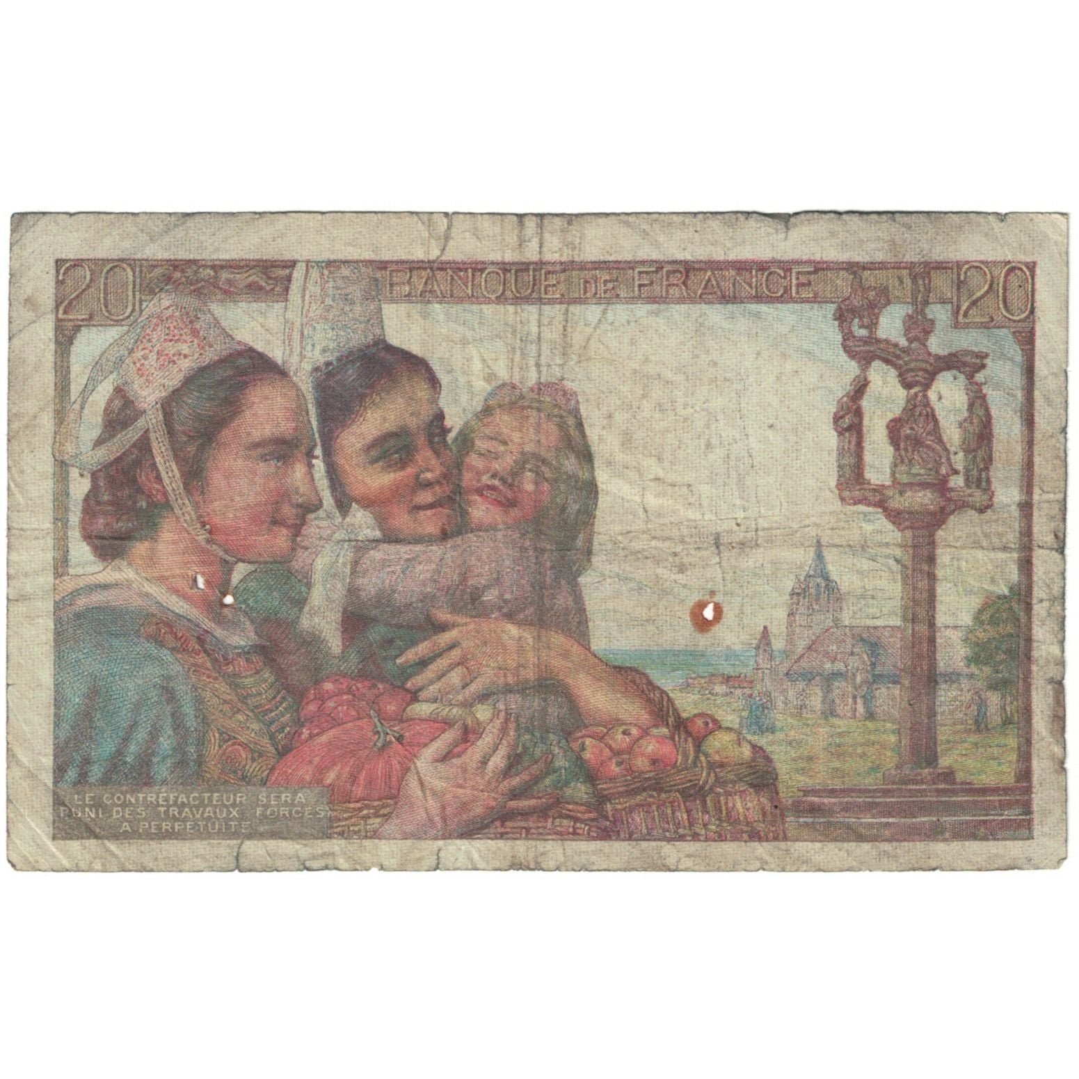 Francja, 20 Francs, Pêcheur, 1947, B.161, VG(8-10), Fayette:13.11, KM:100b