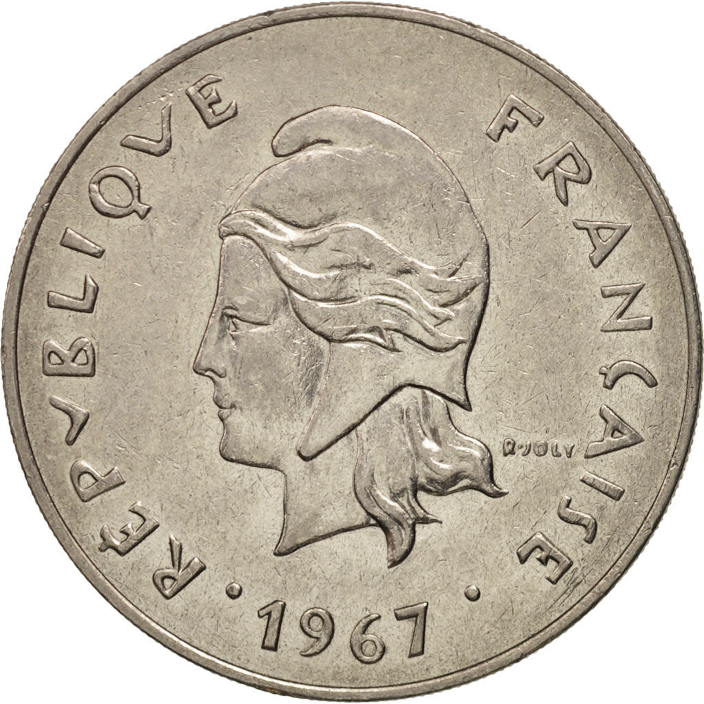 French Polynesia, 50 Francs, 1967, EF(40-45), Nickel, KM:7
