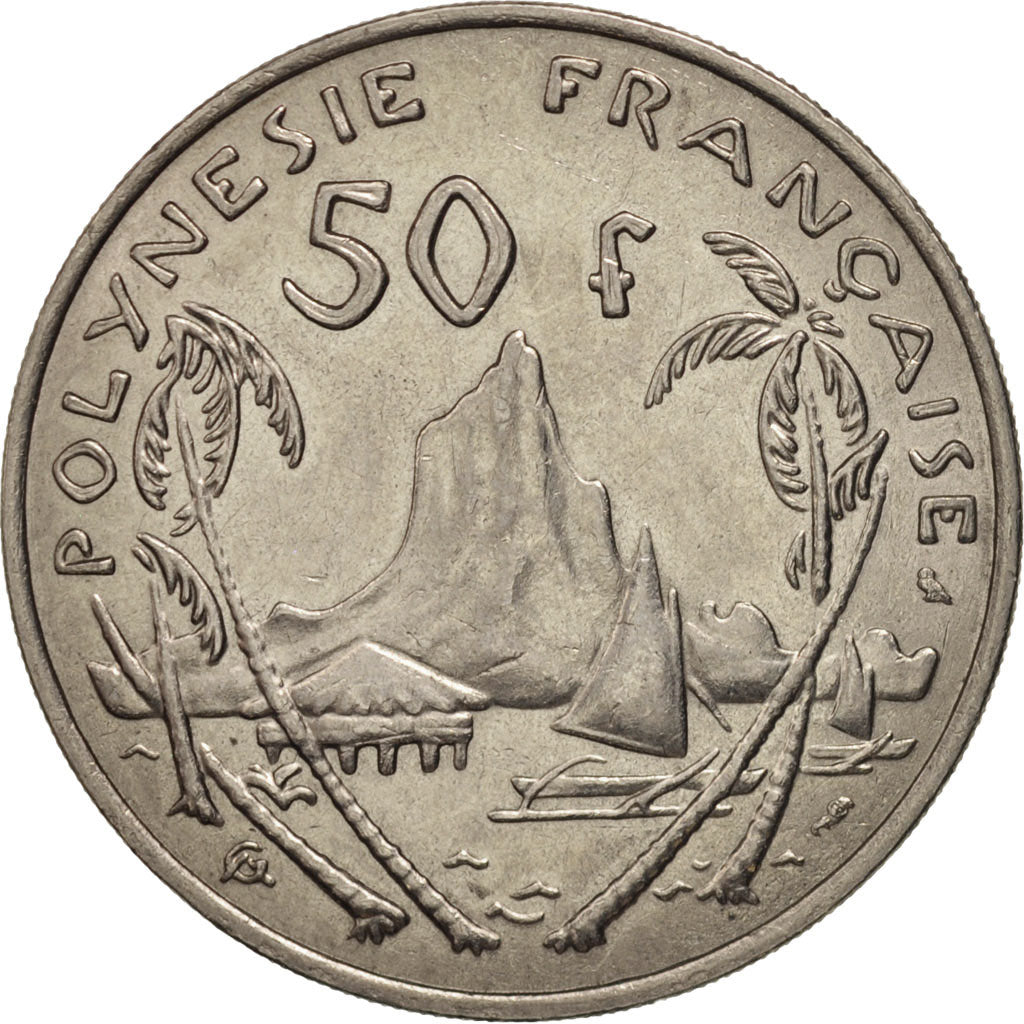 French Polynesia, 50 Francs, 1967, EF(40-45), Nickel, KM:7