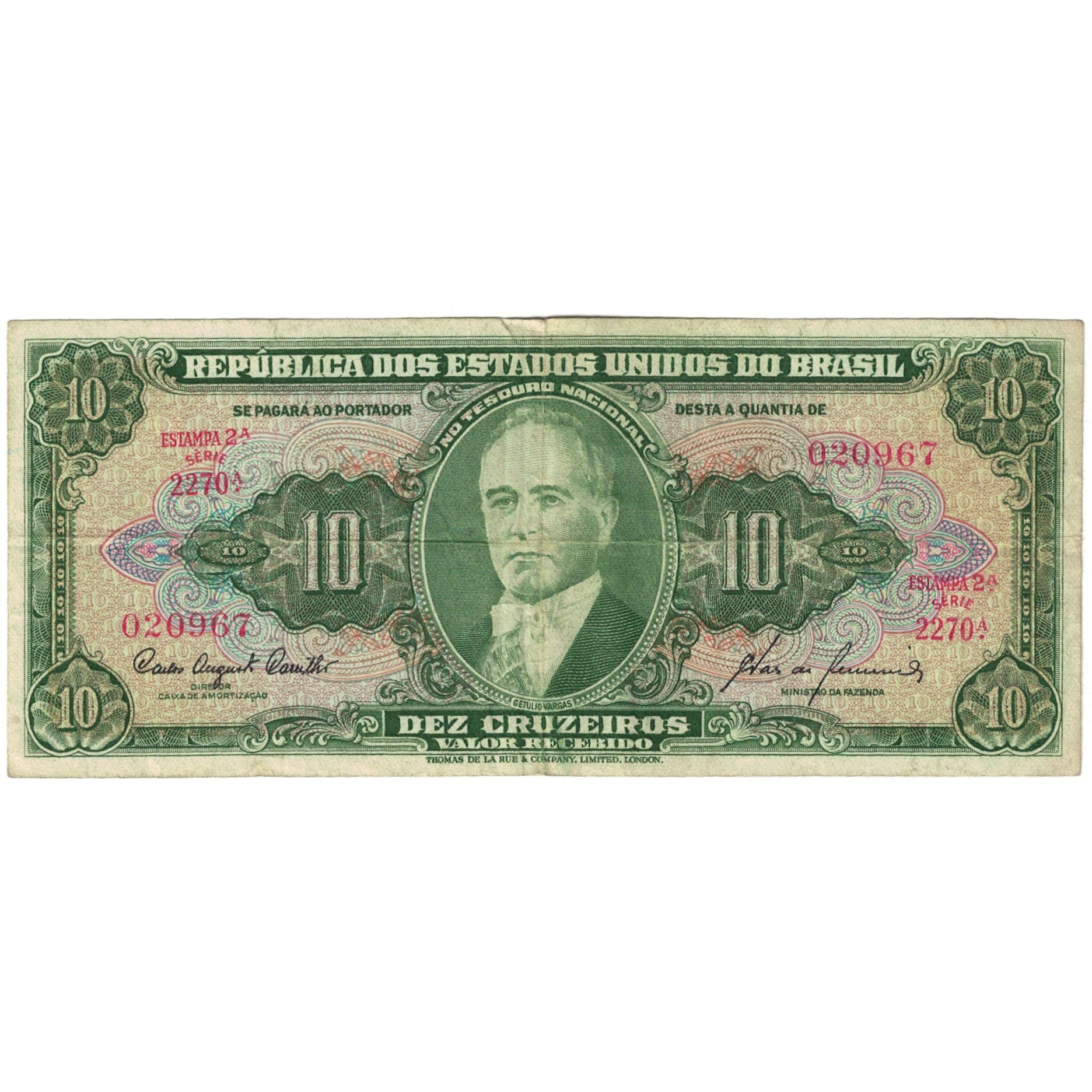 Banconote, Brasile, 10 Cruzeiros, 1962, KM:177b, B