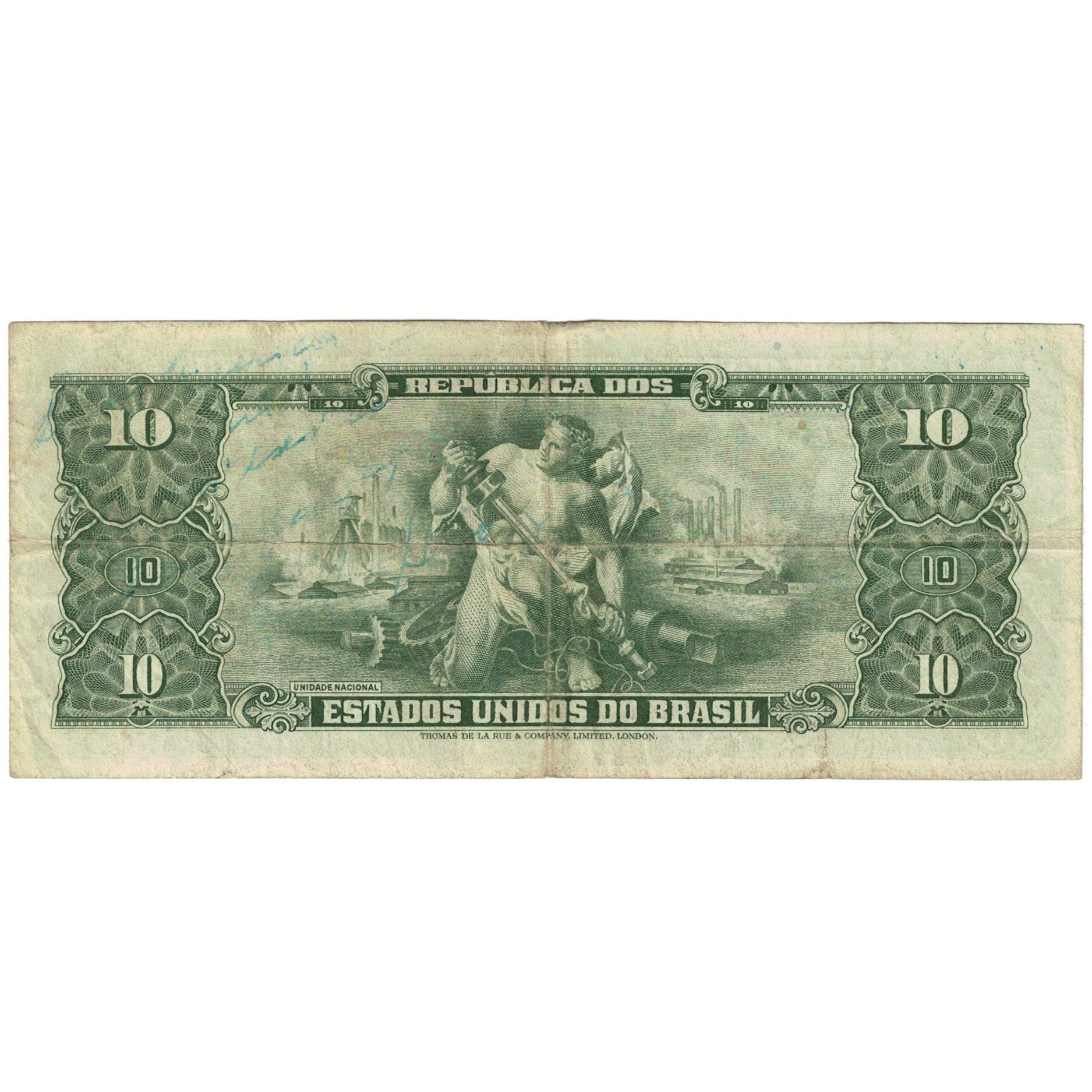 Banconote, Brasile, 10 Cruzeiros, 1962, KM:177b, B