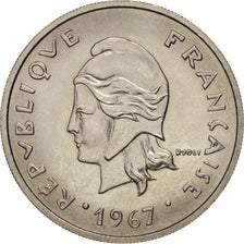 New Caledonia, 20 Francs, 1967, Paris, MS(63), Nickel, KM:6