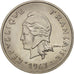 New Caledonia, 20 Francs, 1967, Paris, MS(63), Nickel, KM:6