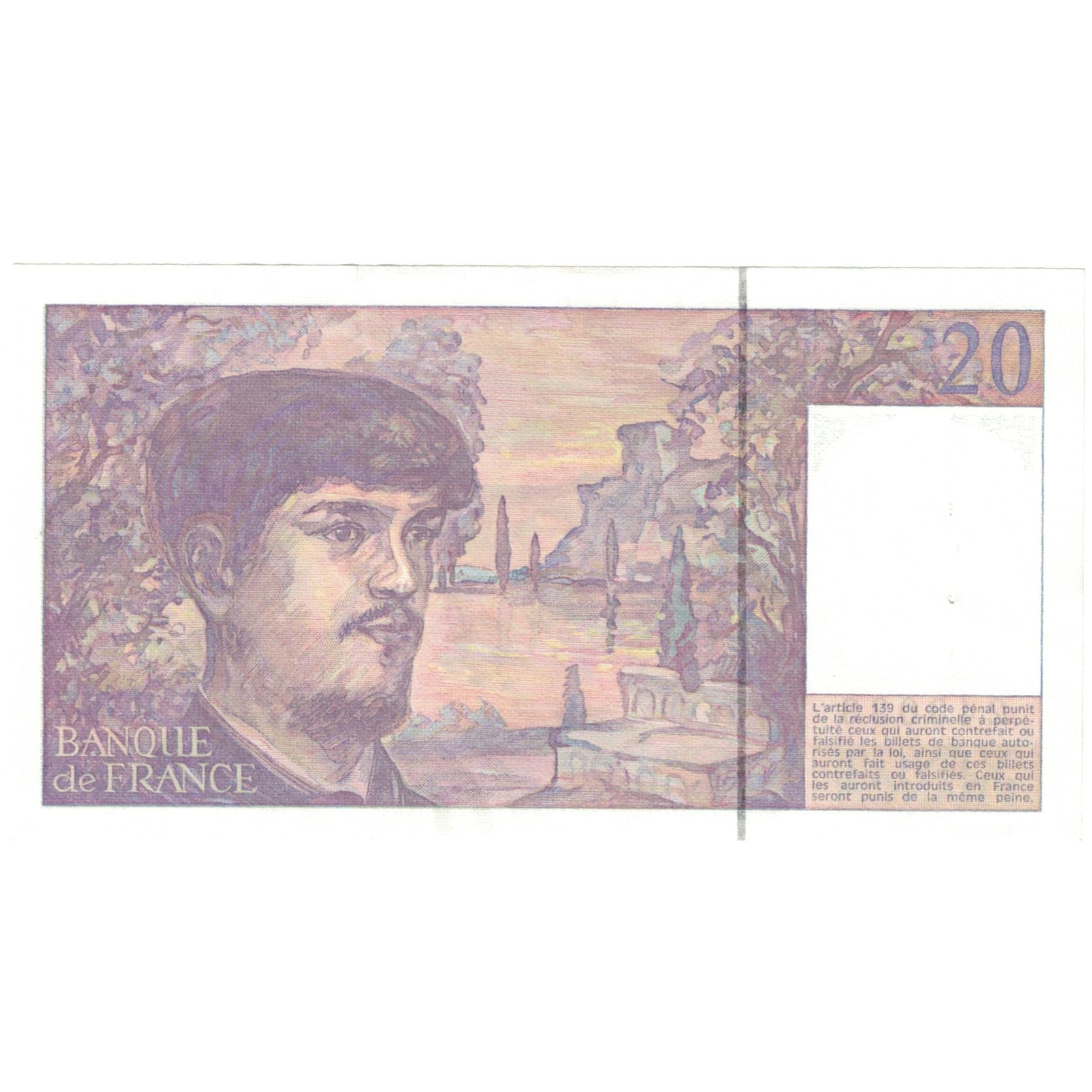 Francia, 20 Francs, Debussy, 1990, H.027, SPL, Fayette:66bis.1, KM:151d
