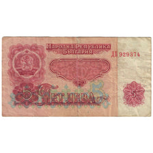 Banknote, Bulgaria, 5 Leva, 1972, 1972-12-29, KM:90a, VF(20-25)
