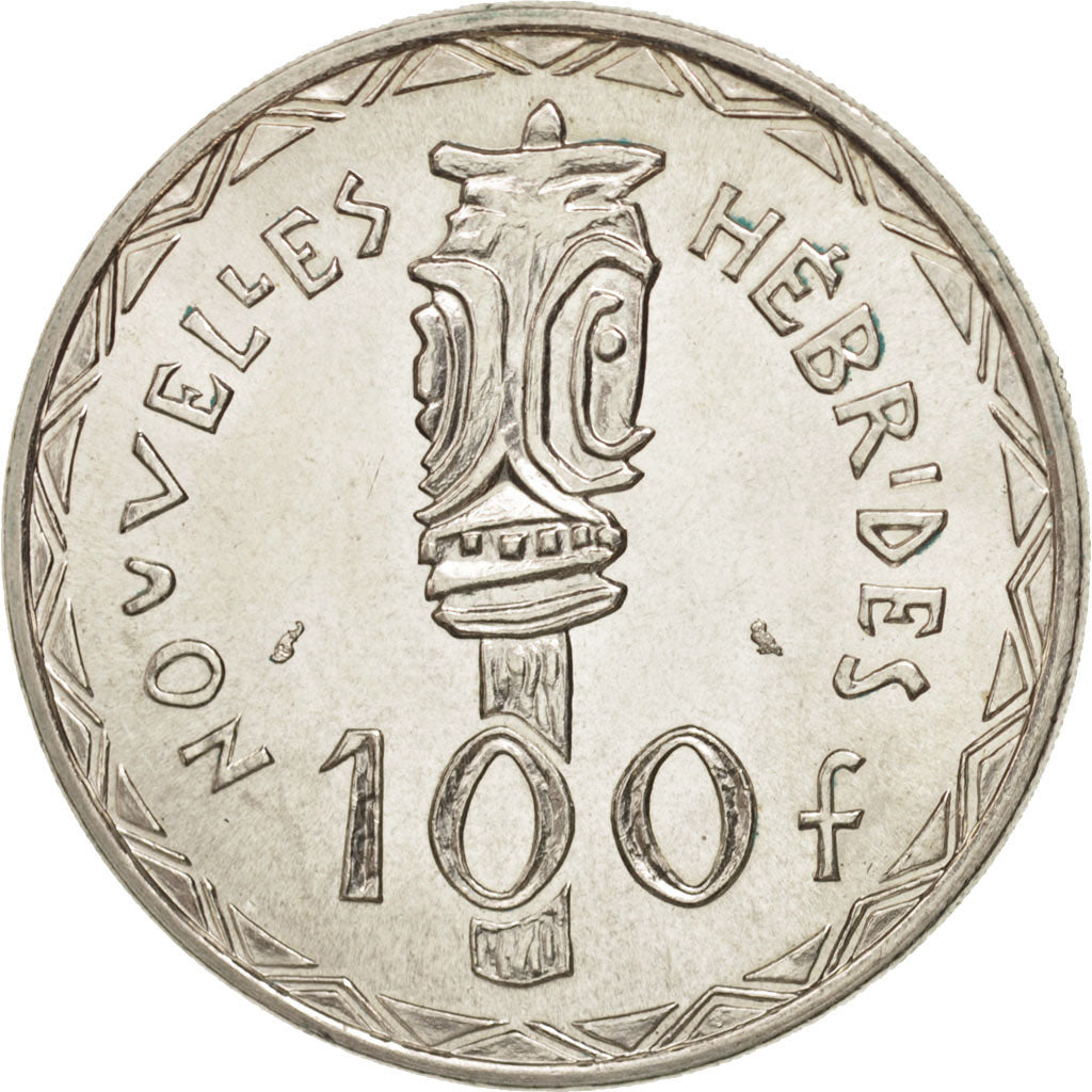 New Hebrides, 100 Francs, 1966, Paris, MS(60-62), Silver, KM:1