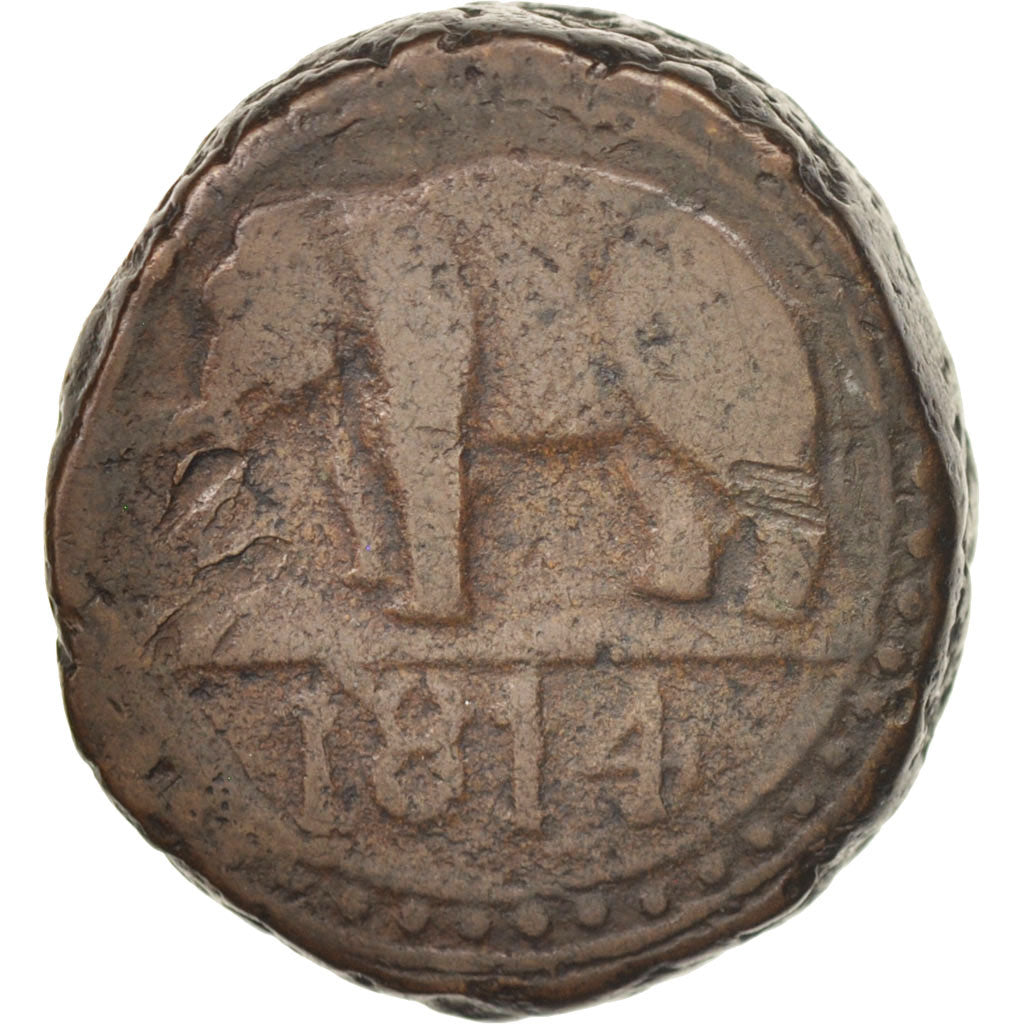 Ceylon, 1/12 Rixdollar, 1814, F(12-15), Copper, KM:65