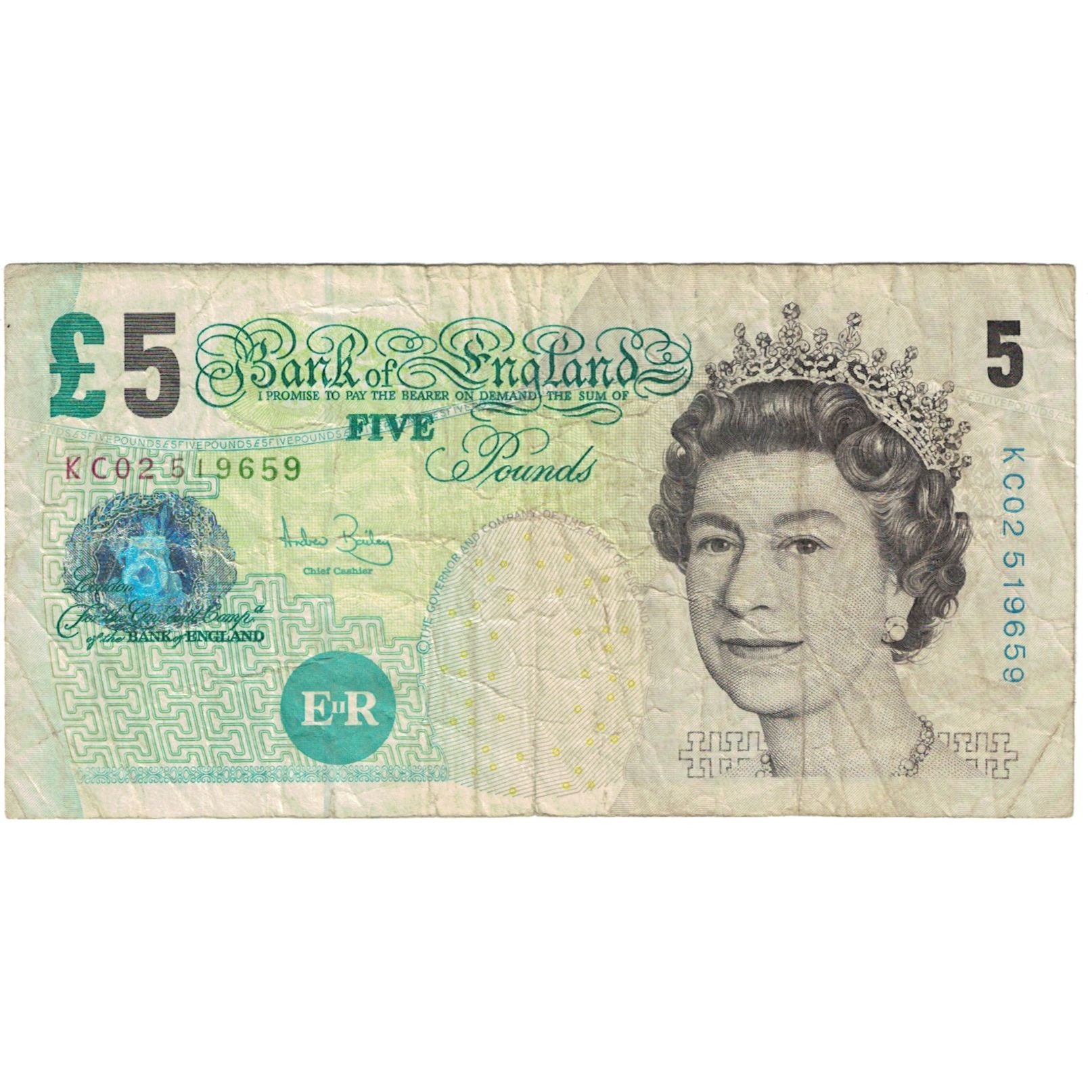 Banknote, Great Britain, 5 Pounds, Undated (2004), KM:391c, VF(20-25)
