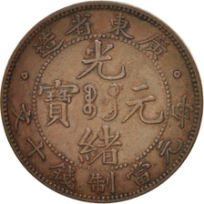 Cina, KWANGTUNG PROVINCE, Kuang-hs, Cent, 10 Cash, BB+, Rame, KM:193
