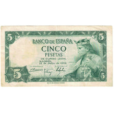 Banknote, Spain, 5 Pesetas, 1954, 1954-07-22, KM:146a, EF(40-45)