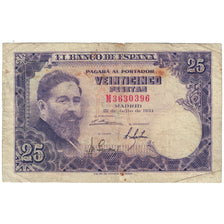 Billet, Espagne, 25 Pesetas, 1954, 1954-07-22, KM:147a, TB