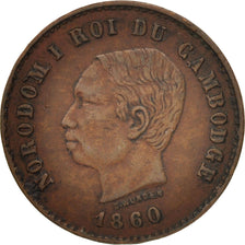 Kambodscha, 5 Centimes, 1860, SS, Bronze, KM:M2