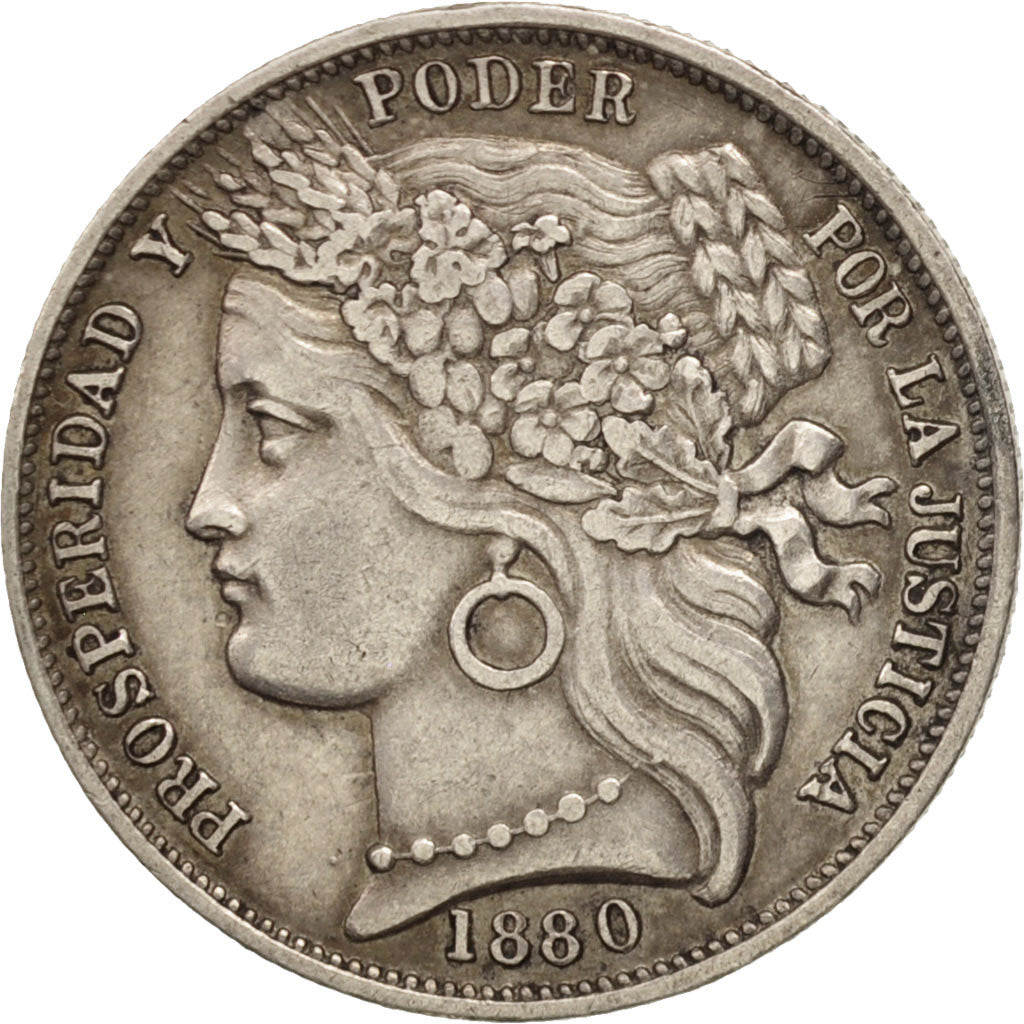 Pérou, Peseta, 1880, Lima, TTB, Argent, KM:200.2