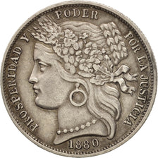Pérou, Peseta, 1880, Lima, TTB, Argent, KM:200.2