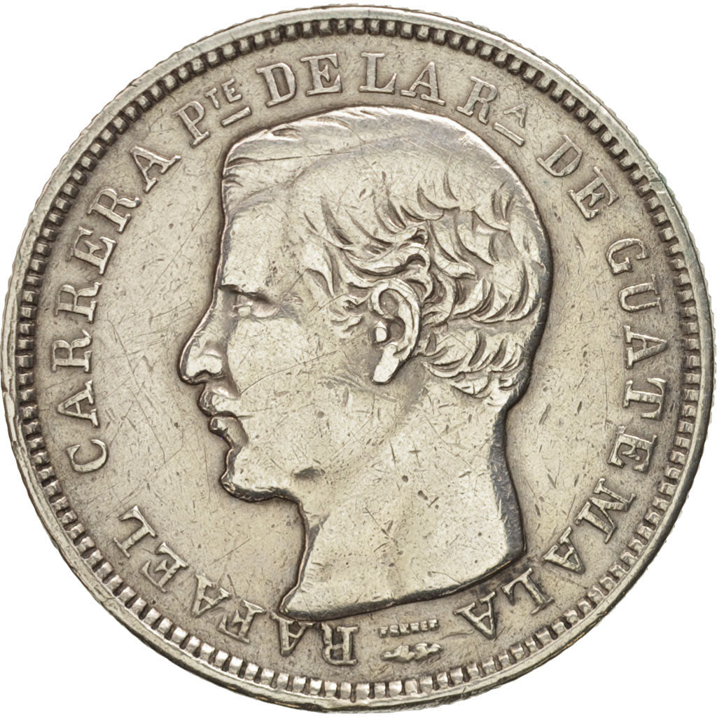Guatemala, 4 Reales, Cuatro, 1863, BC+, Plata, KM:140