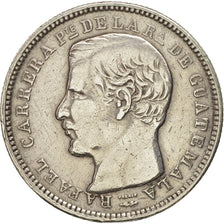 Guatemala, 4 Reales, Cuatro, 1863, BC+, Plata, KM:140