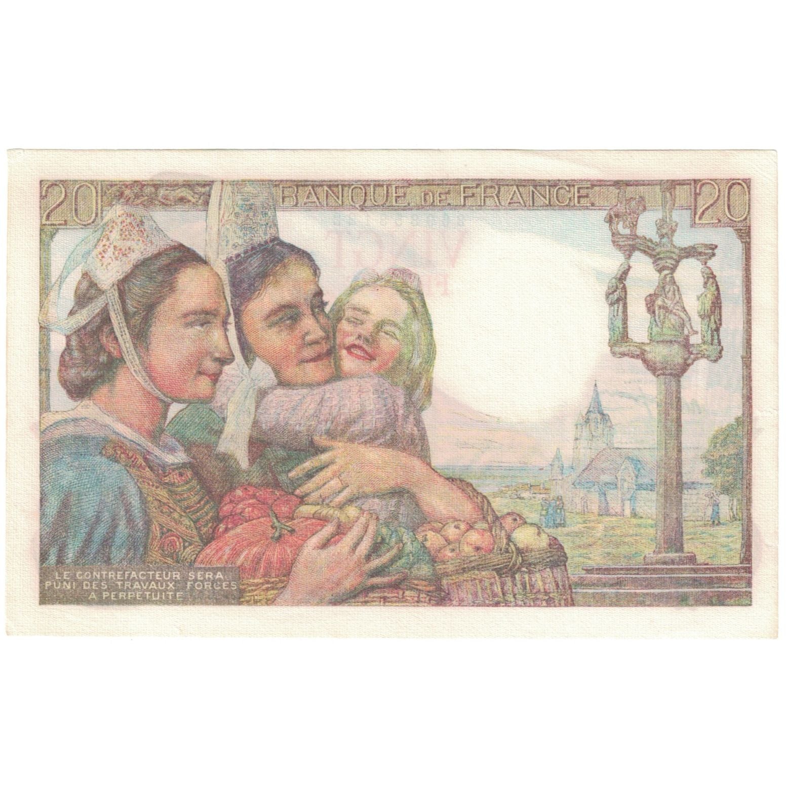 Francia, 20 Francs, Pêcheur, 1944, Z.108, EBC, Fayette:13.08, KM:100a