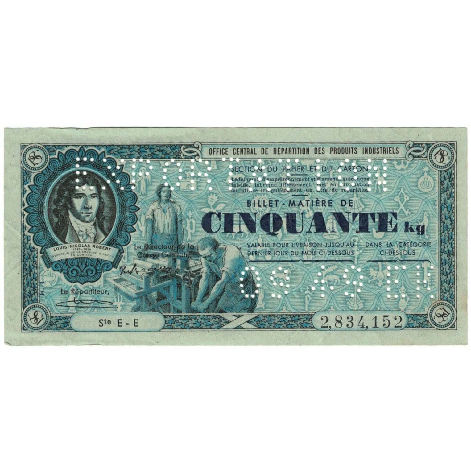 Frankreich, Papier et Carton, 50 Kilos de Papier et de Carton, VZ
