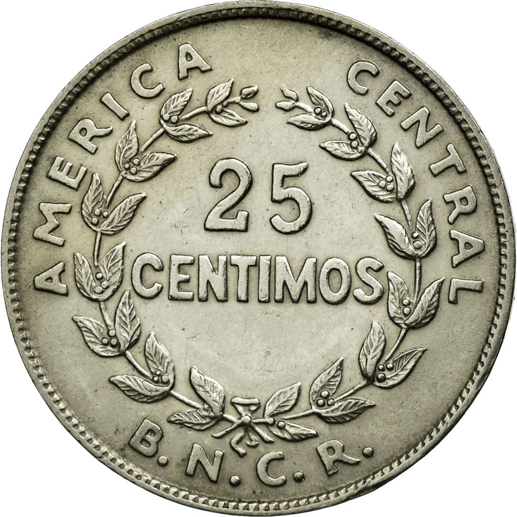 Coin, Costa Rica, 25 Centimos, 1948, AU(55-58), Copper-nickel, KM:175