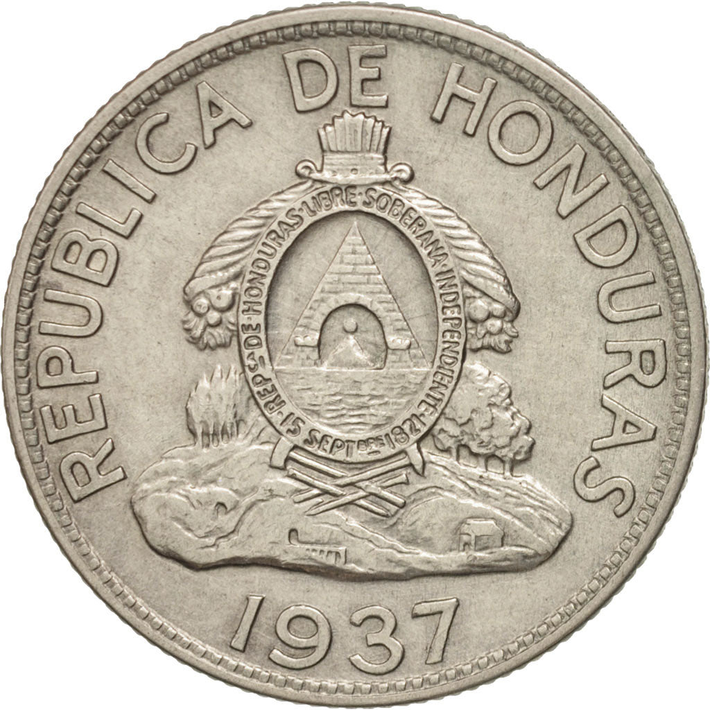 Honduras, Lempira, 1937, Philadelphia, U.S.A., TTB, Argent, KM:75