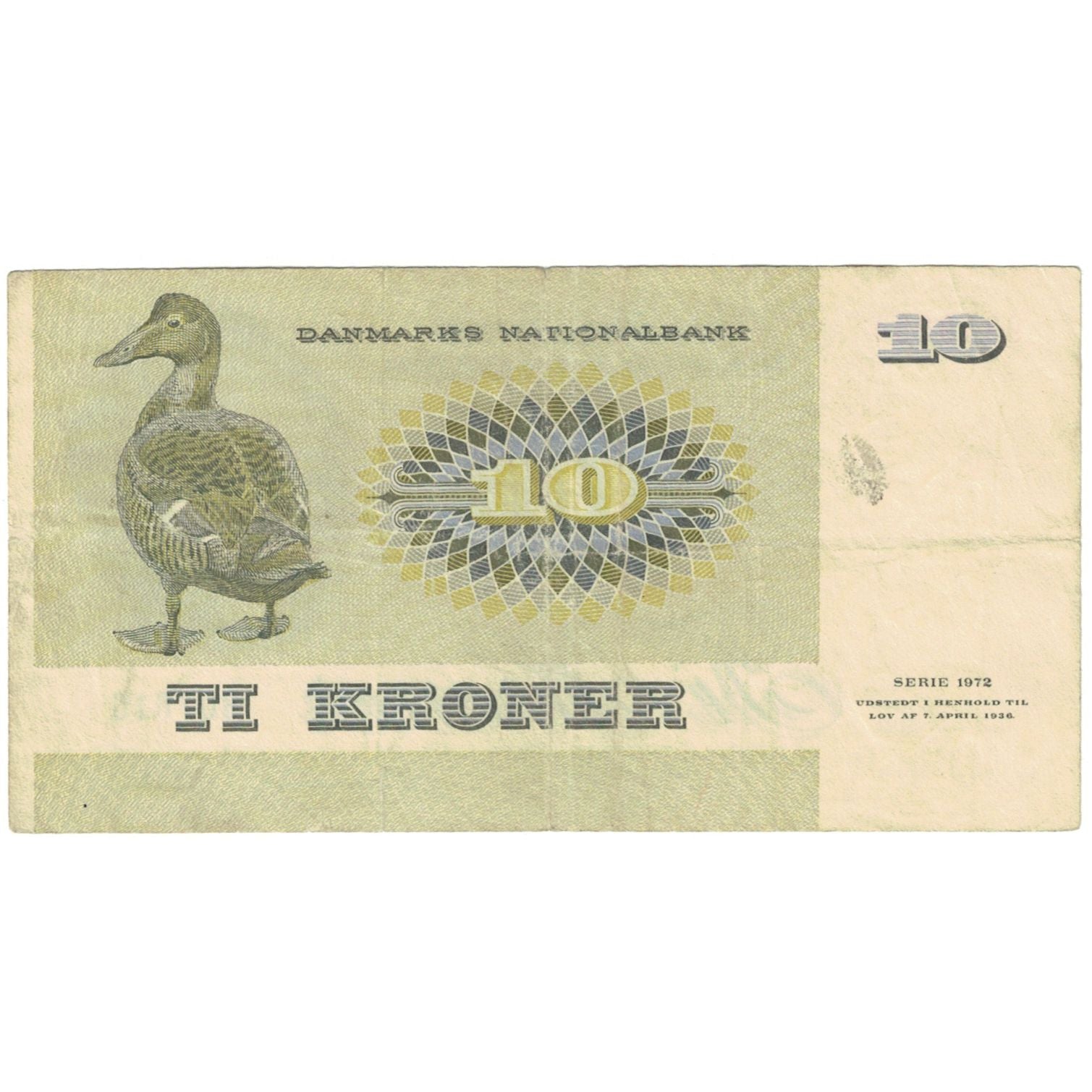 Banknote, Denmark, 10 Kroner, 1972, Undated (1972), KM:48c, EF(40-45)