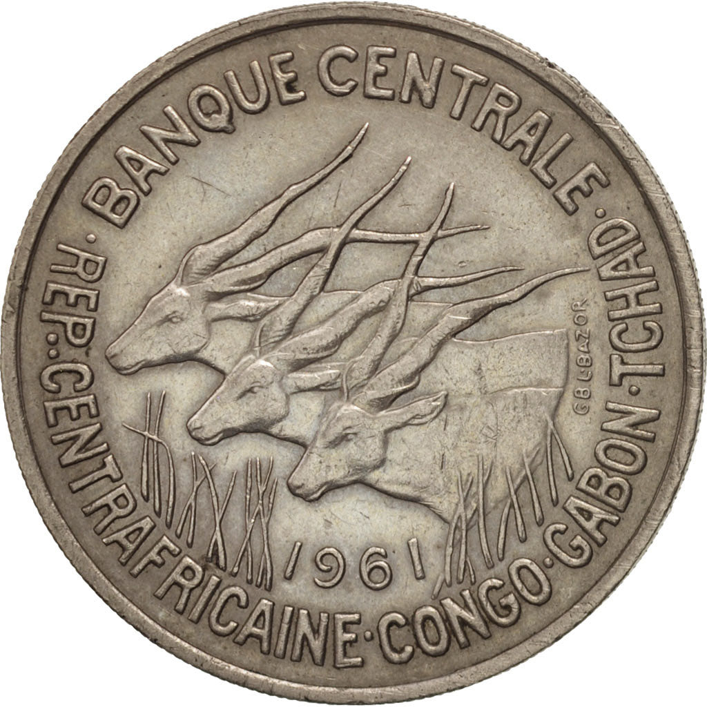 EQUATORIAL AFRICAN STATES, 50 Francs, 1961, Paris, EF(40-45), Copper-nickel