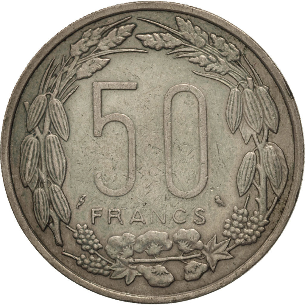 EQUATORIAL AFRICAN STATES, 50 Francs, 1961, Paris, EF(40-45), Copper-nickel