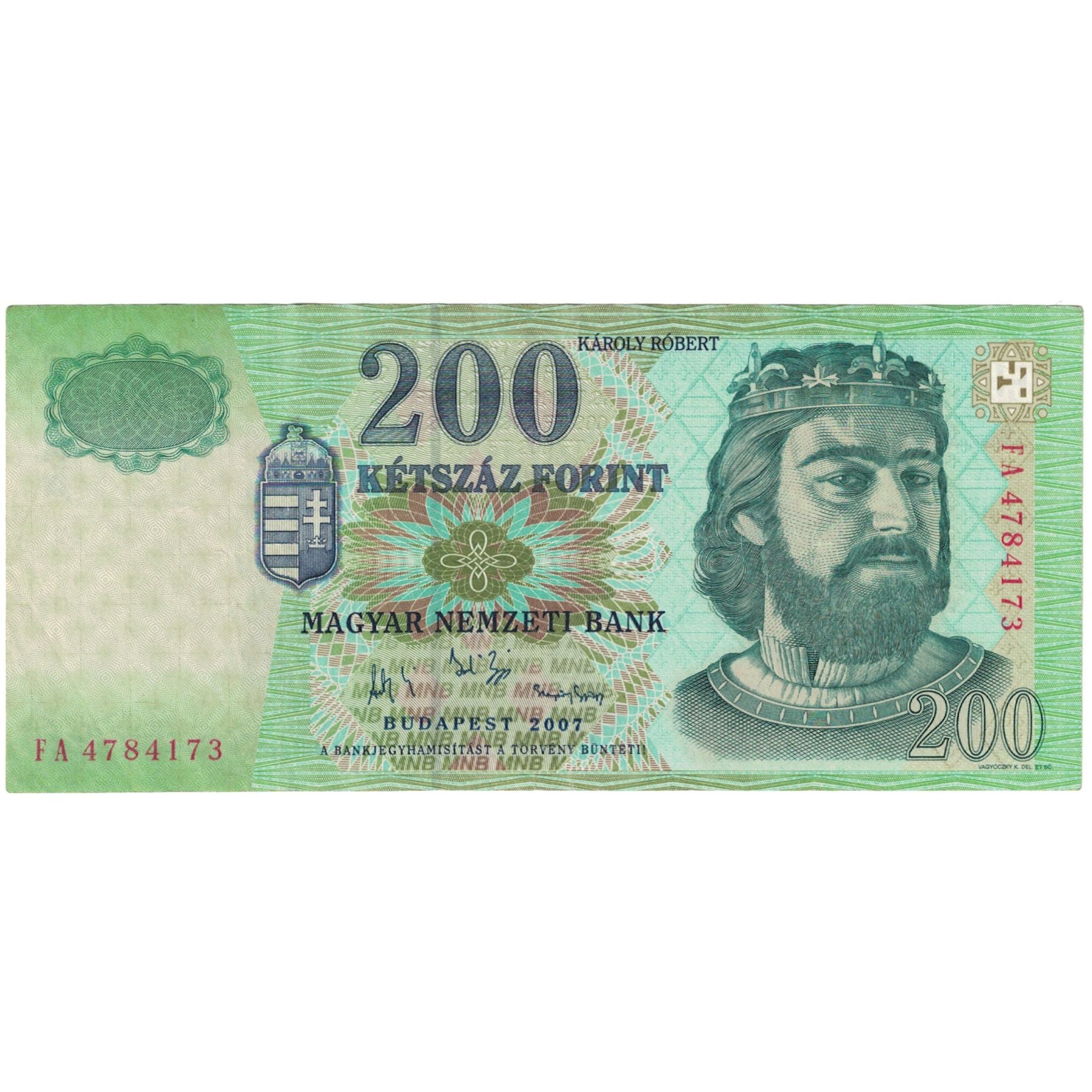Banknote, Hungary, 200 Forint, 2007, KM:187g, AU(50-53)