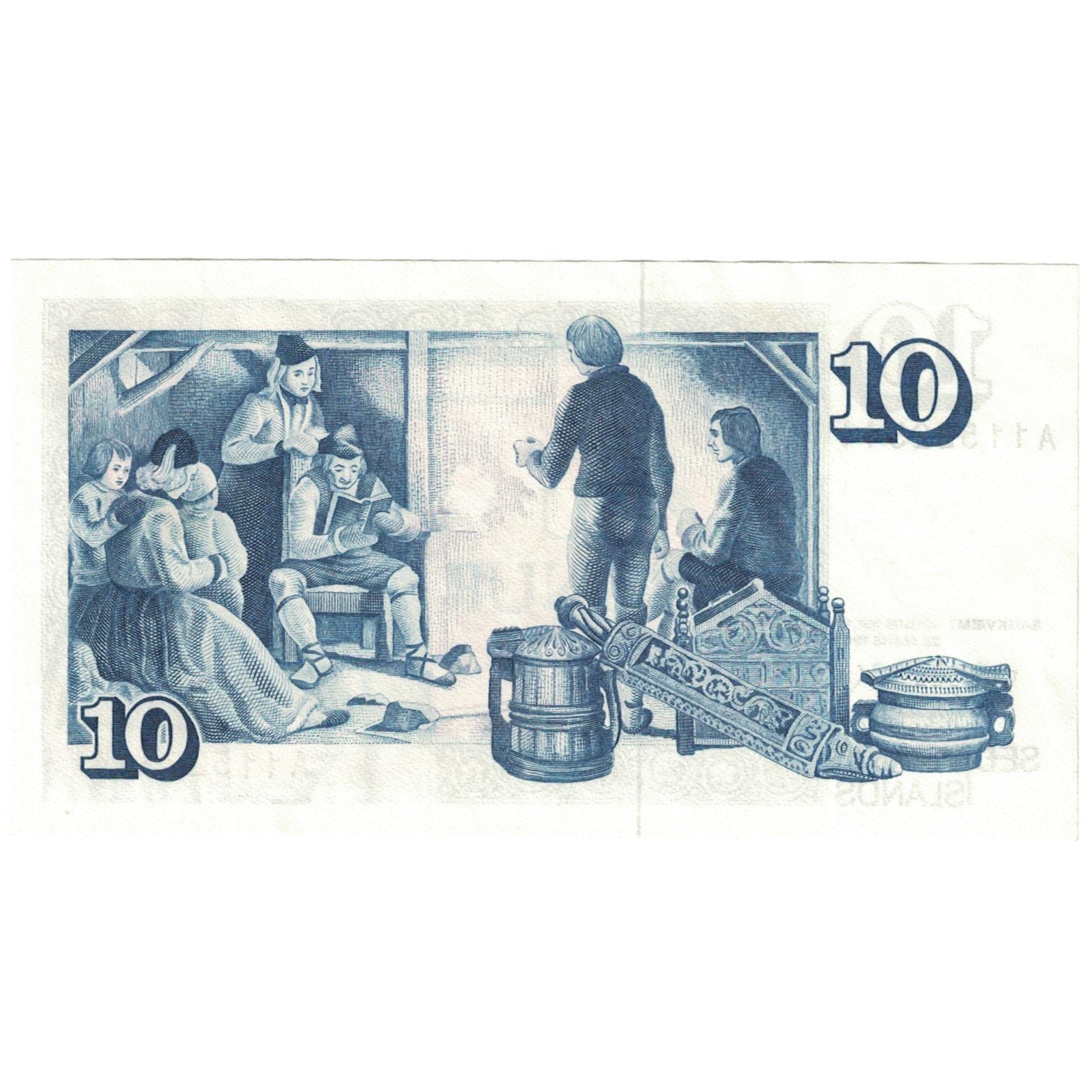 Banknote, Iceland, 10 Kronur, L.1961 (1981), 1961-03-29, KM:48a, UNC(65-70)