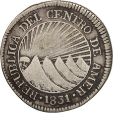 CENTRAL AMERICAN REPUBLIC, 2 Réales, 1831, Tegucigalpa, Honduras, BC+, Plata
