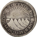 CENTRAL AMERICAN REPUBLIC, 2 Réales, 1831, Tegucigalpa, Honduras, BC+, Plata
