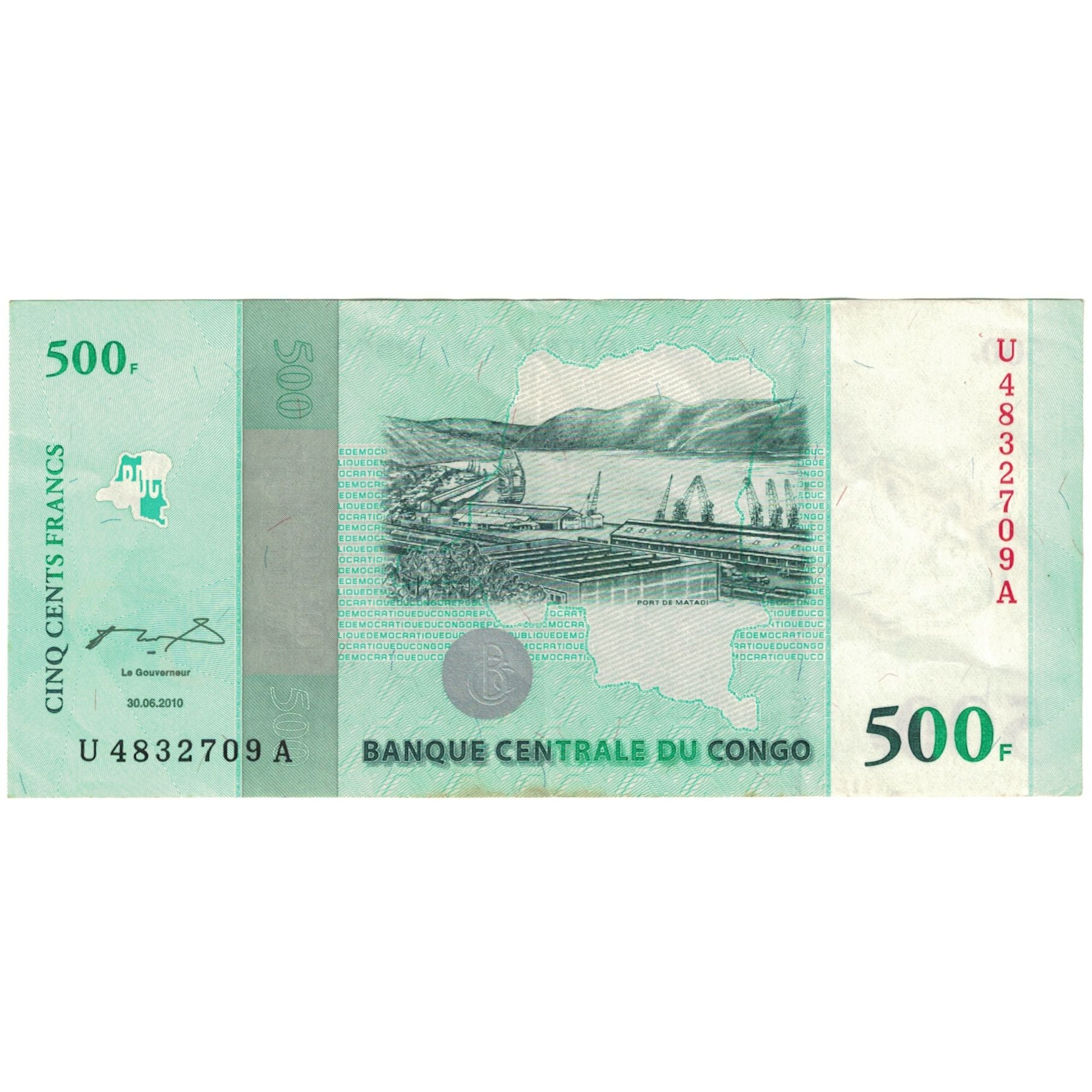 Banconote, Repubblica Democratica del Congo, 500 Francs, 2010, 2010-06-30