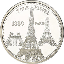 Francia, medalla, Paris - La Tour Eiffel, FDC, Plata