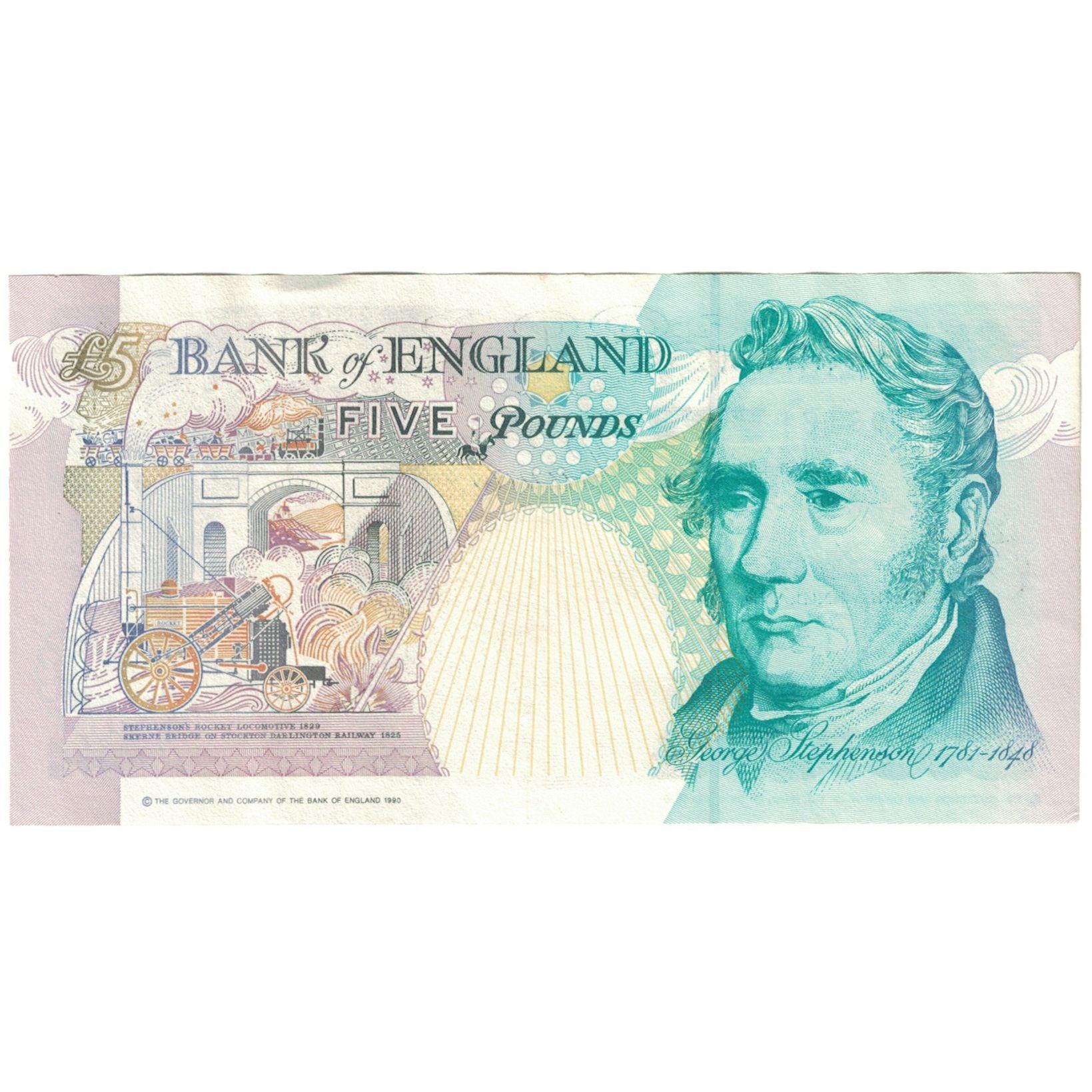 Billet, Grande-Bretagne, 5 Pounds, Undated (1990-91), KM:382a, TTB+