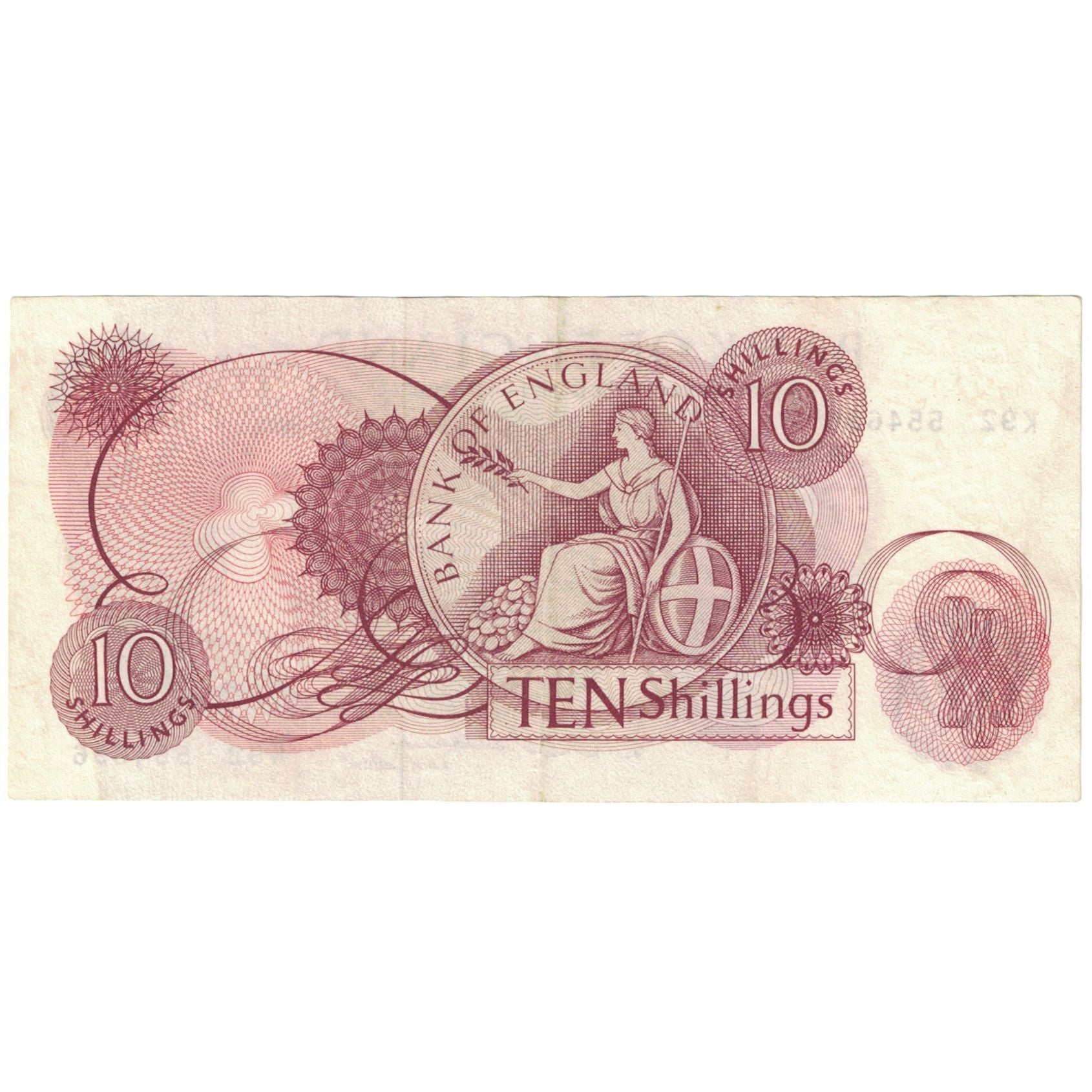 Geldschein, Großbritannien, 10 Shillings, 1960-1964, 1966-1970, KM:373c, VZ