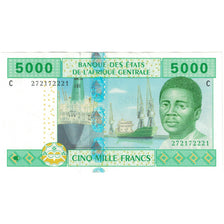 Banknote, Central African States, 5000 Francs, 2002, KM:209U, UNC(60-62)