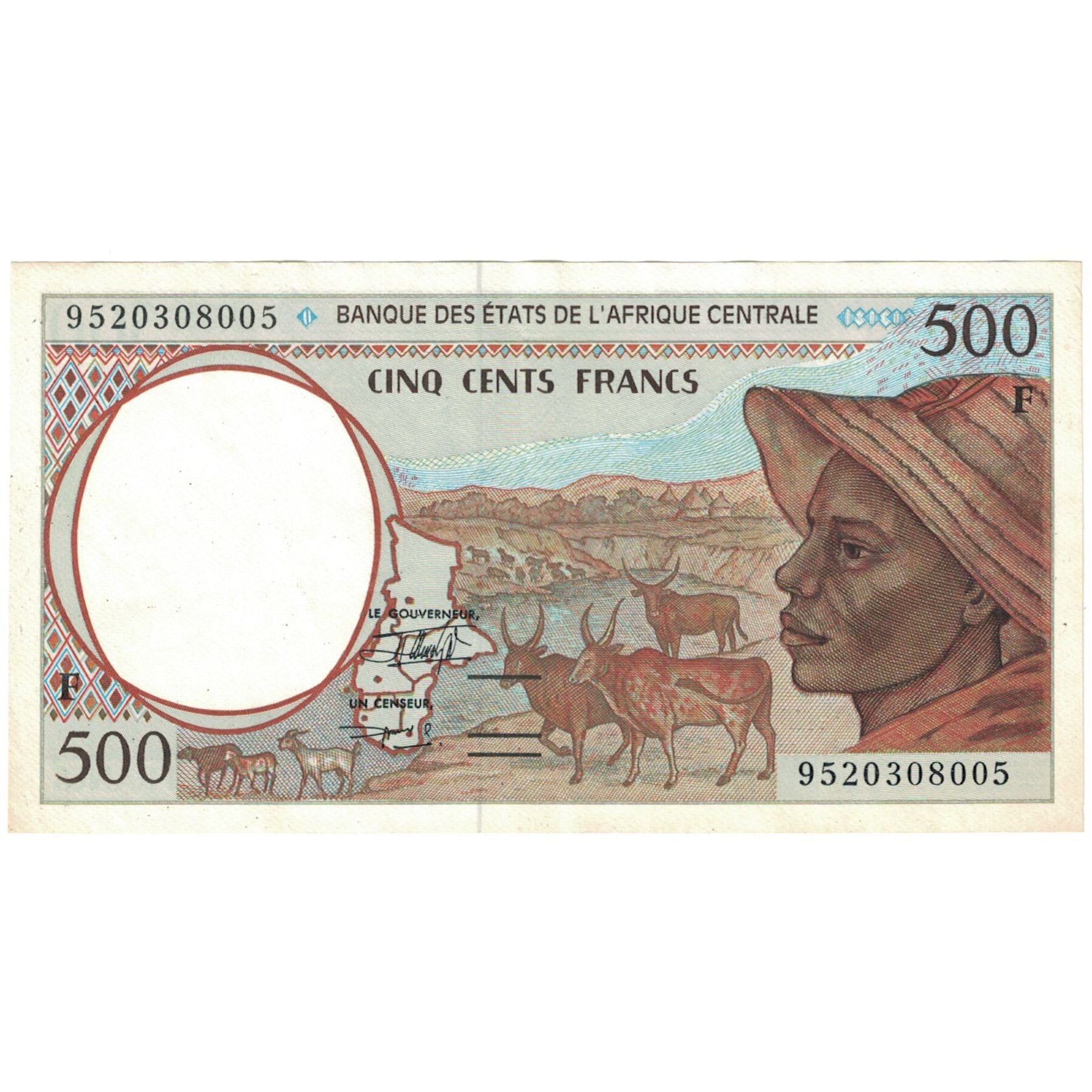 Banknote, Central African States, 500 Francs, 1993, KM:401La, EF(40-45)