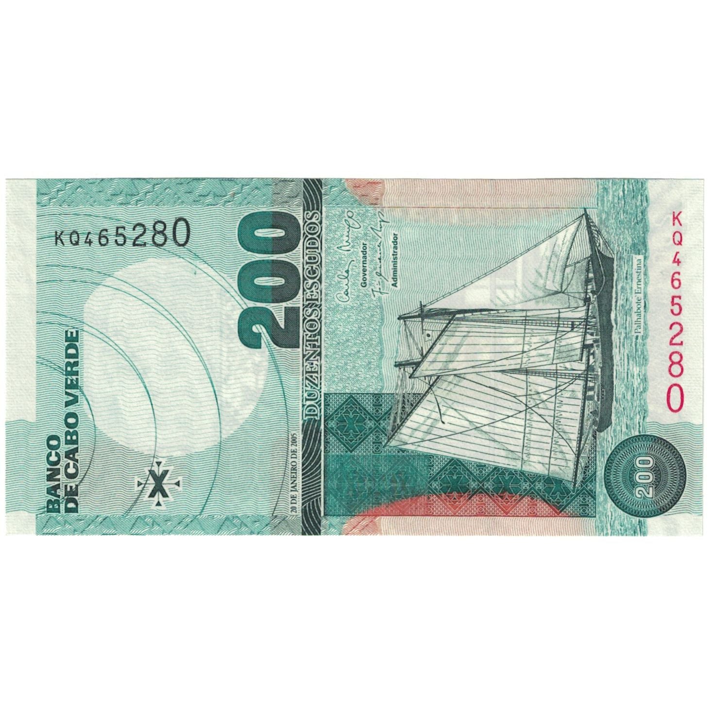 Banknote, Cape Verde, 200 Escudos, 2005, 2005-01-20, KM:68a, UNC(65-70)