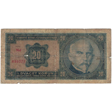Banknote, Czechoslovakia, 20 Korun, 1926, 1926-10-01, KM:21a, VG(8-10)