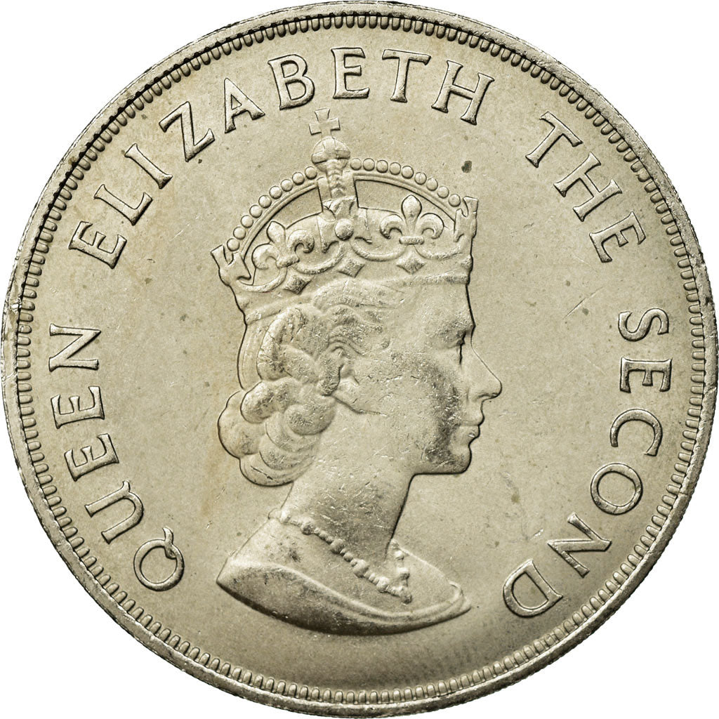 Coin, Jersey, Elizabeth II, 5 Shilling, 1966, AU(55-58), Copper-nickel, KM:28