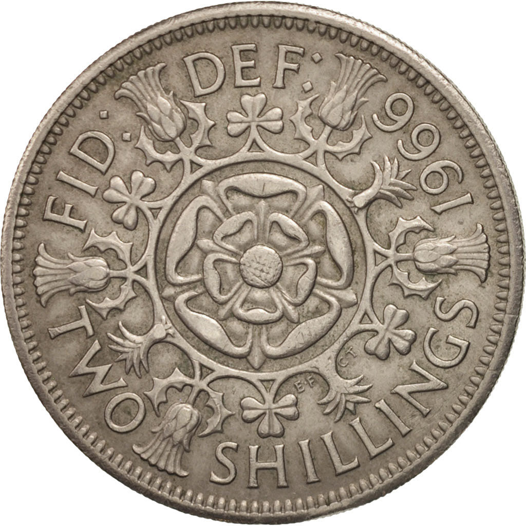 Great Britain, Elizabeth II, Florin, Two Shillings, 1966, AU(50-53)
