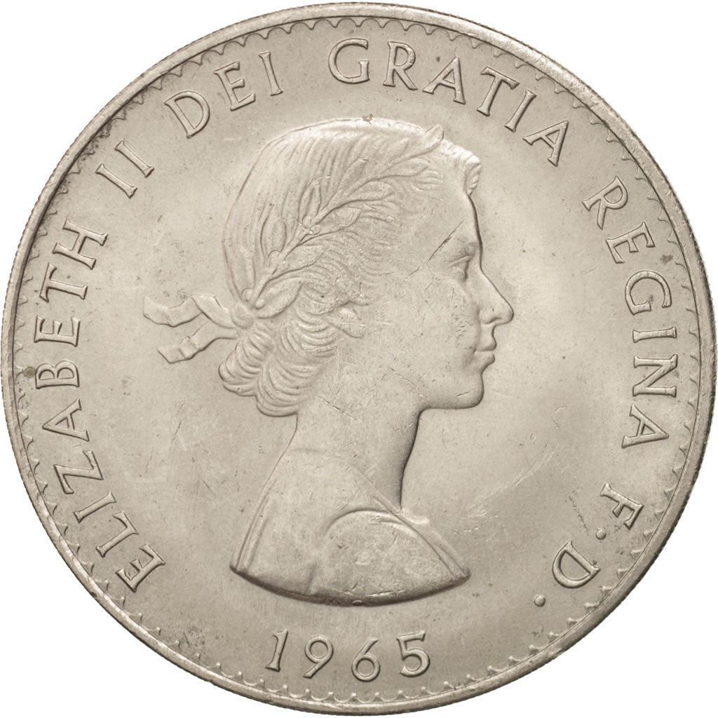 Great Britain, Elizabeth II, Crown, 1965, AU(55-58), Copper-nickel, KM:910