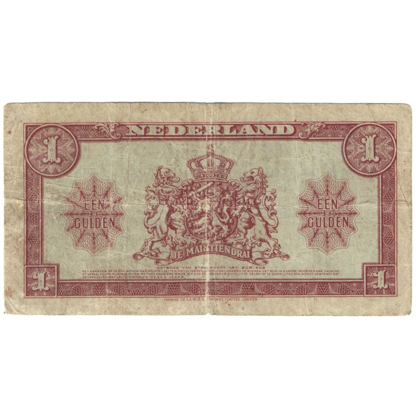 Banknote, Netherlands, 1 Gulden, 1945, 1945-05-18, KM:70, VF(20-25)