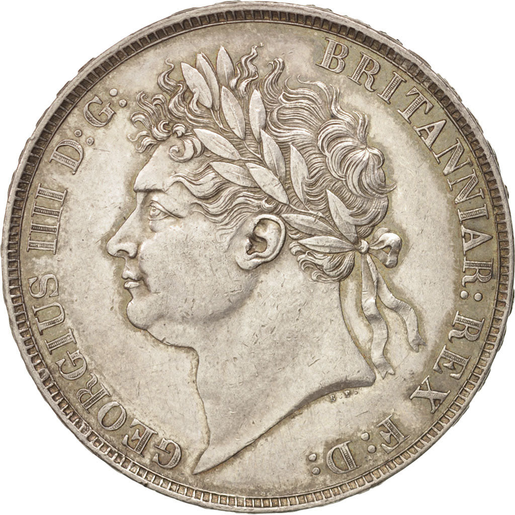 Great Britain, George IV, Crown, 1821, AU(55-58), Silver, KM:680.1