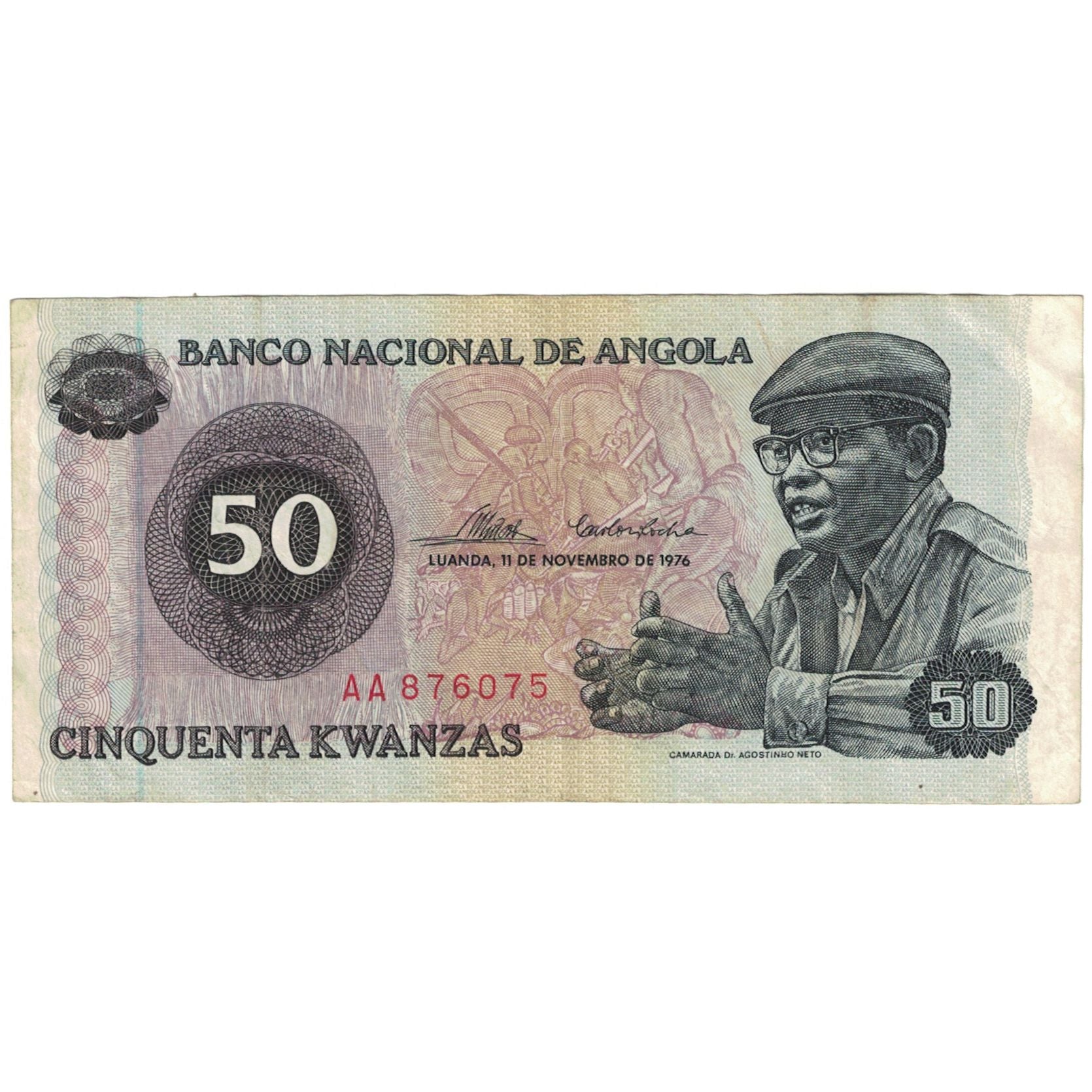 Banknote, Angola, 50 Kwanzas, 1976-11-11, KM:110a, VF(20-25)